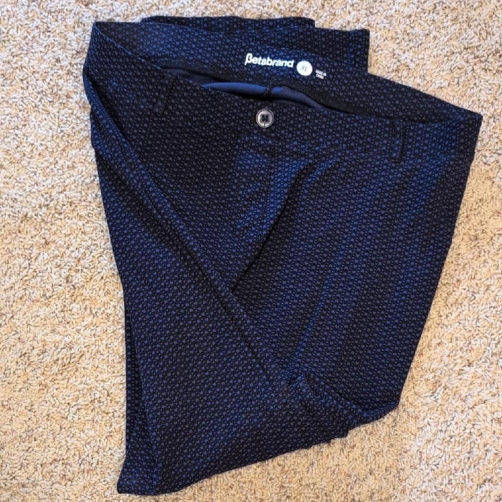 Betabrand Dark Blue Patterned Trousers